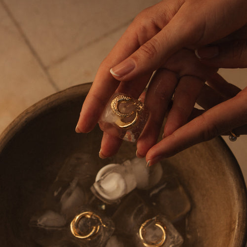 Gold Duality Hoops Earrings