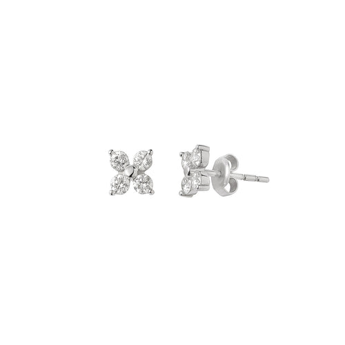 Kolczyki z białego złota z diamentami Fleur Blanche Diamond Studs