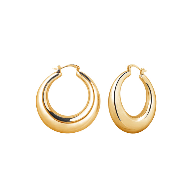 Golden Flow Hoops Earrings