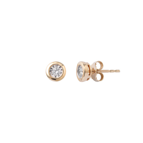 Bubble Earrings – Złote kolczyki z diamentami w oprawie kulistej