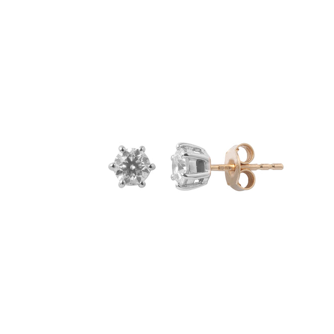 Medium Classic Line – Złote kolczyki z diamentami