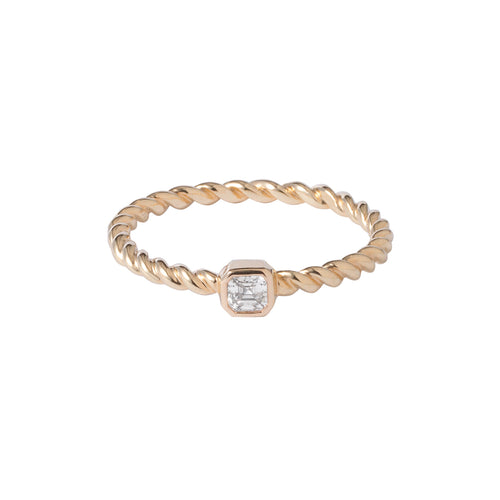 Bubble Ring – Pierścionek z żółtego złota z diamentami w oprawie kulistej