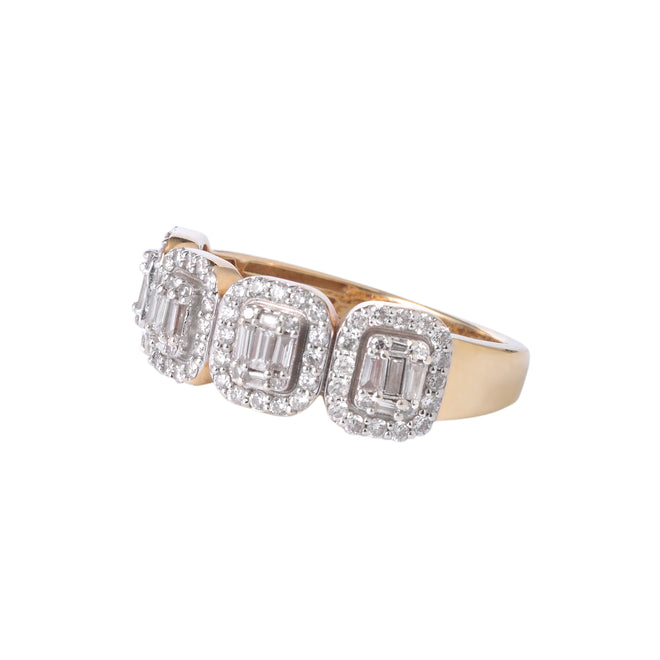 Mosaïque Ring – Złoty pierścionek z diamentami o różnych szlifach