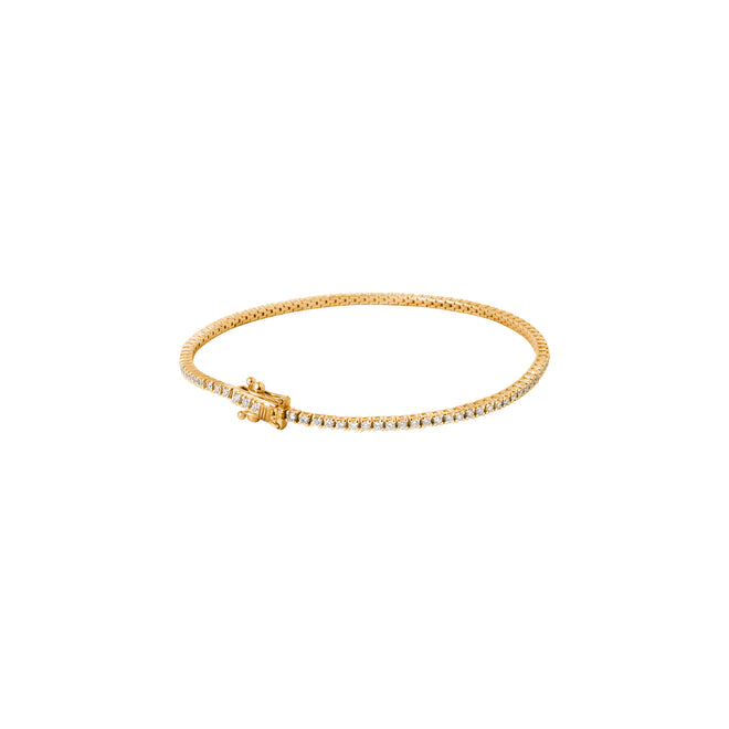 Classic Line Tennis Bracelet - Klasyczna złota bransoletka tenisowa z diamentami 0,69 ct