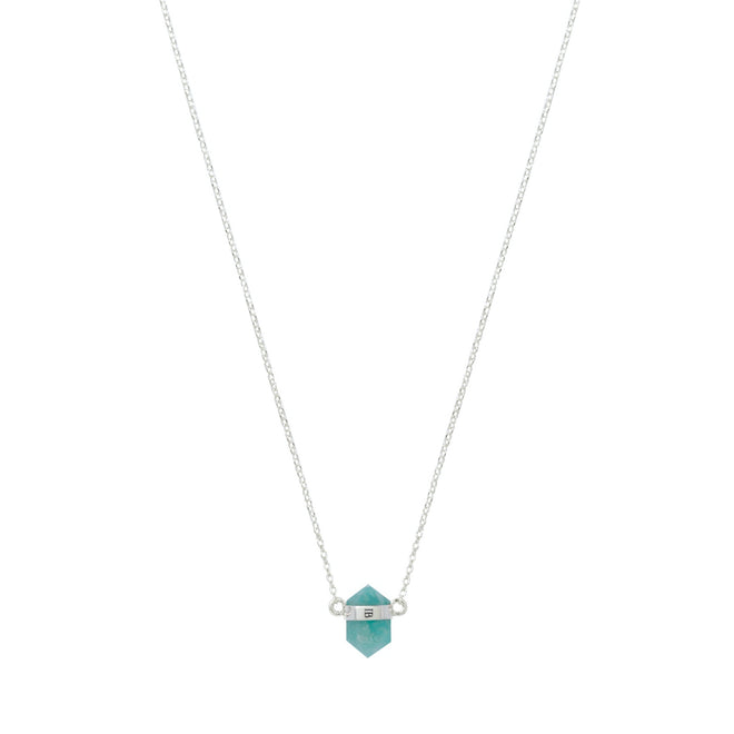 Srebrny choker z amazonitem
