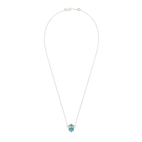 Srebrny choker z amazonitem