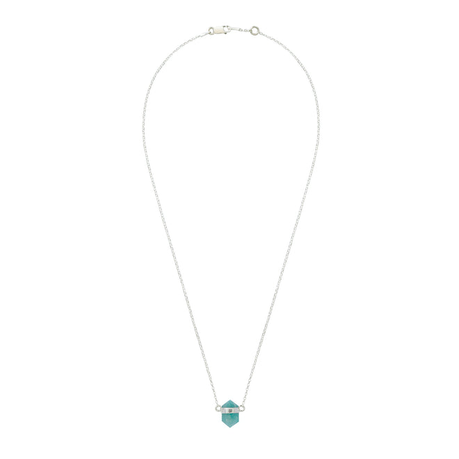 Srebrny choker z amazonitem