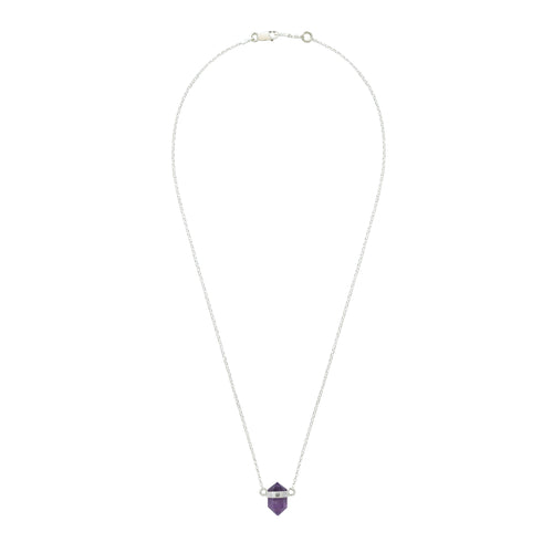 Srebrny choker z ametystem
