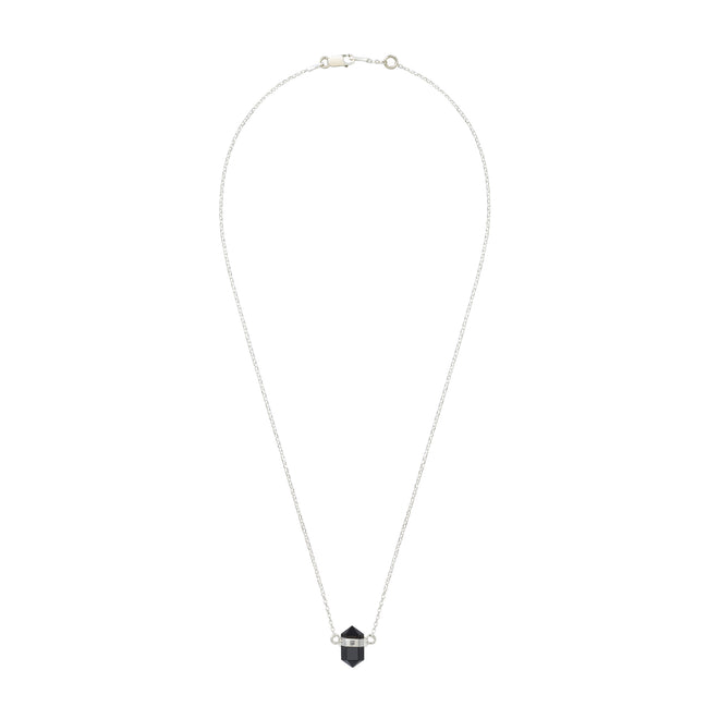 Srebrny choker z czarnym onyksem