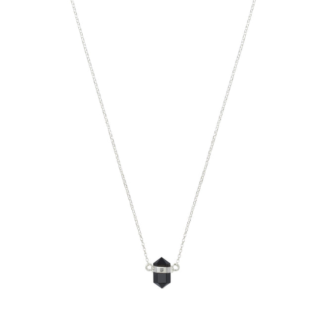 Srebrny choker z czarnym onyksem