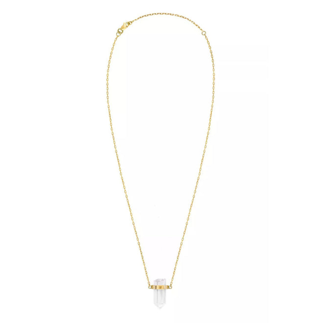 Złoty choker Gaia z mini kryształem górskim
